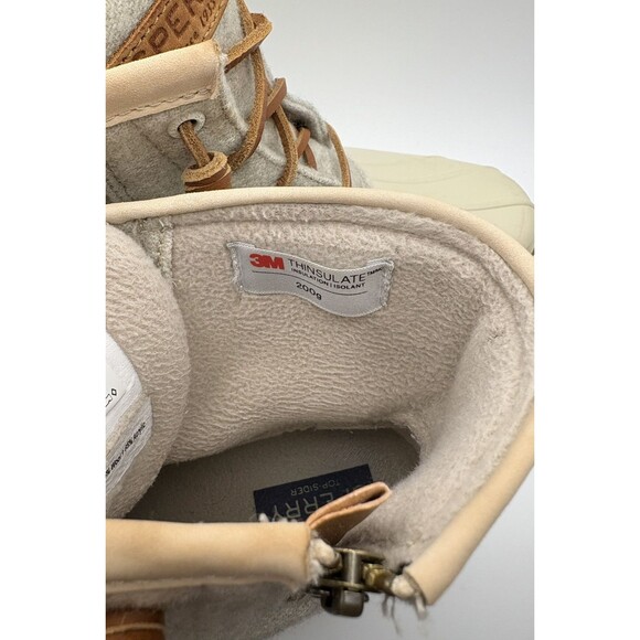 Sperry Women's Saltwater Emboss Wool Boots Waterproof White STS82473 sz 6.5 - Picture 6 of 15